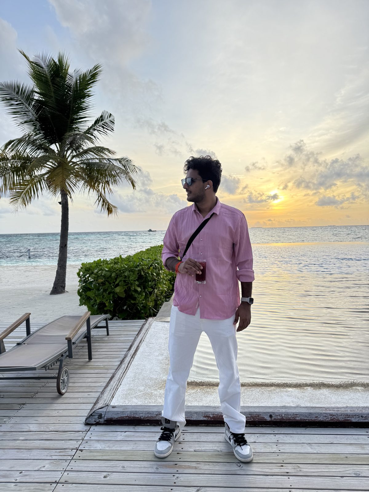 Tushar at sunset in Maldives